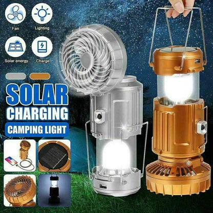 🔈🔈SCONTO DEL 50%🔥Ventilatore elettrico portatile allungabile con batteria al litio solare + luce di emergenza