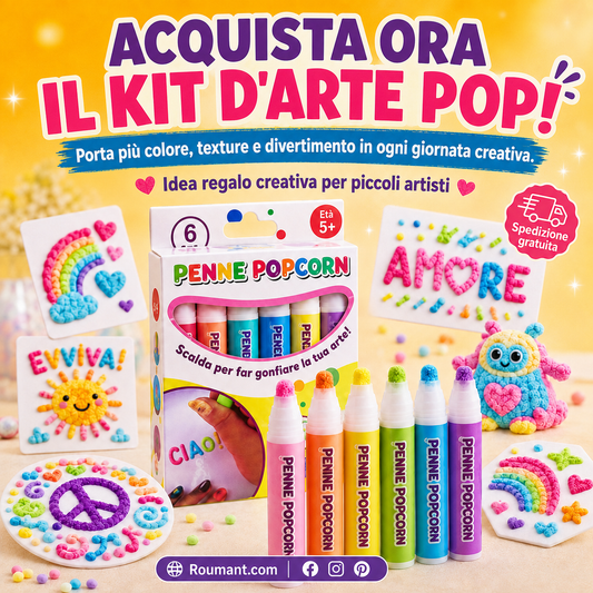 🎁Penne da disegno fai da te con popcorn a bolle