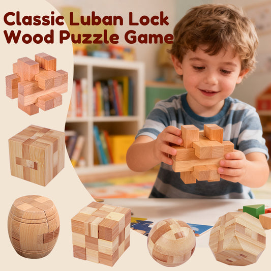 Classico gioco rompicapo in legno Luban Lock