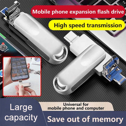 Chiavetta USB multifunzionale 4 in 1 di grande capacità per l'espansione della memoria del cellulare