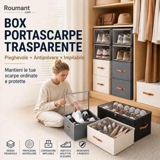 ⏳Sconto del 50% per un periodo limitato💥Organizer per scarpe in tessuto, scatola portaoggetti