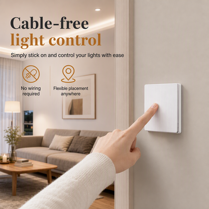 Set di interruttori wireless per luci senza cablaggio, con interruttore da parete autoadesivo e ricevitore