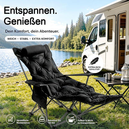 🪑  Sedia pieghevole regolabile da esterno – Leggera, robusta e versatile – Ideale per il giardino, il campeggio, la spiaggia o la terrazza – Facile da trasportare e da montare 🏕️✨