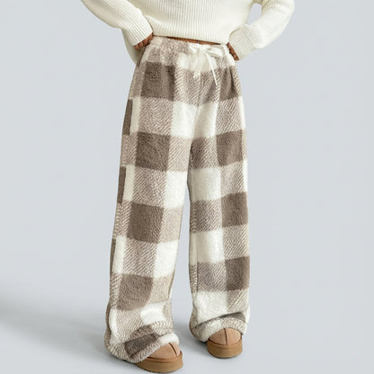 🎅ULTIMO GIORNO DI SALDI 50% DI SCONTO🔥Pantaloni casual invernali vintage a quadri elasticizzati, larghi e caldi🌟