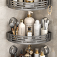 Organizer da bagno da parete con ventosa