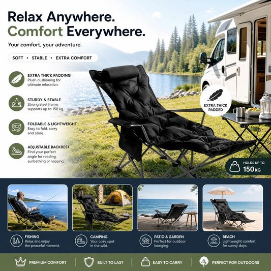 🪑 Sedia pieghevole regolabile da esterno – Leggera, robusta e versatile – Ideale per il giardino, il campeggio, la spiaggia o la terrazza – Facile da trasportare e da montare 🏕️✨