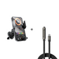 Supporto per telefono auto 2 in 1 con rotazione automatica e caricatore wireless
