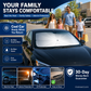 Ombrello parasole per parabrezza auto - Copertura parasole pieghevole per auto con protezione dai raggi UV per il parabrezza anteriore (protezione termica) compatibile con la maggior parte delle auto