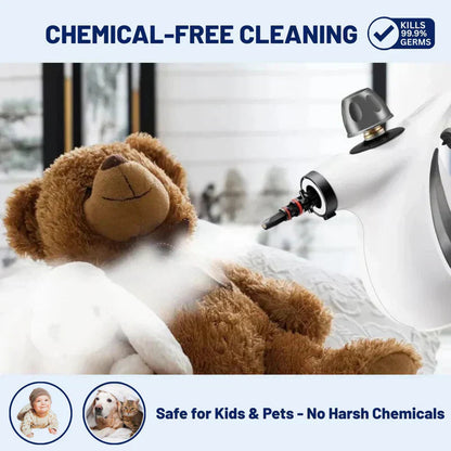 💨 50% DI SCONTO! 🧼 Pulitore a Vapore Portatile 1050W – Pressurizzato, Multi-Superficie & 12 Accessori per una Pulizia Profonda ✨