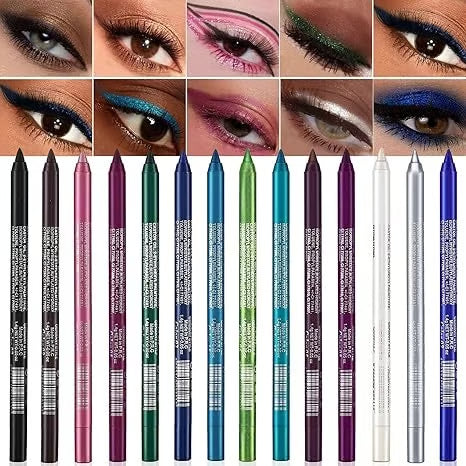 🎁Super offerta💜 50.000 pezzi venduti✨ Set da 14 eyeliner in gel waterproof con finiture metallizzate e perlate. Formula a lunga tenuta e a prova di sbavature✨