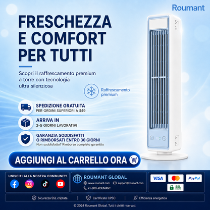 ❄️Ventilatore a torre portatile con cavo USB (5 velocità) – compatto, potente e versatile – perfetto per l’ufficio, la camera da letto e in viaggio