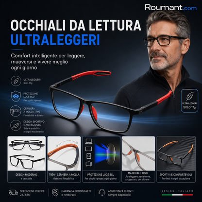 👓🔥 SOLO OGGI|Occhiali Vista Uomo Leggeri Antiblue -50%
