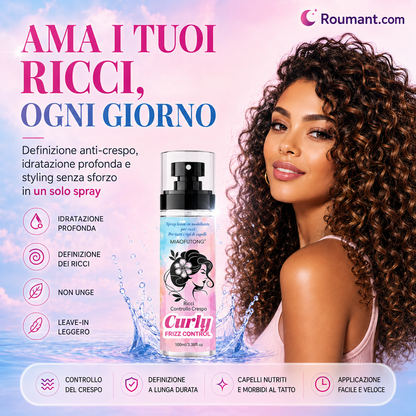Spray idratante anticrespo per capelli ricci