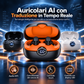 Auricolari wireless con traduzione in tempo reale tramite IA, riduzione del rumore, audio Hi-Fi, chiamate con triplo microfono, comandi touch, impermeabilità IPX5 e custodia di ricarica con LED