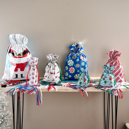 🎅 Saldi natalizi - Fino al 50% di sconto🔥MerryPouch - Sacchetti regalo con cordoncino di Natal