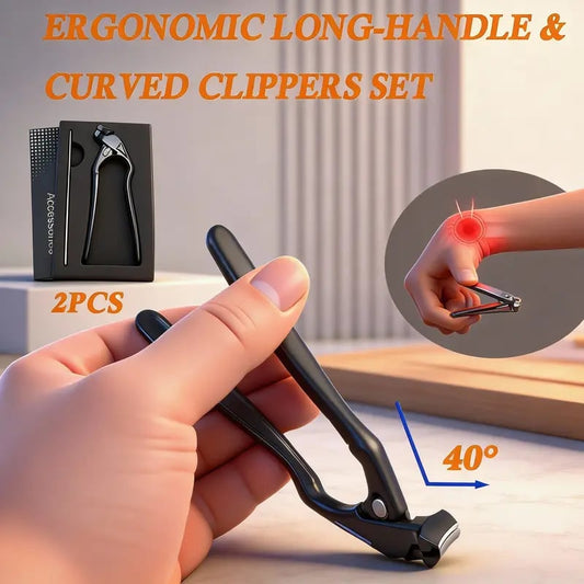 🖤 50% di sconto! ✂️ Tagliaunghie curvo nero – Ergonomico, facile da usare per anziani e unghie spesse