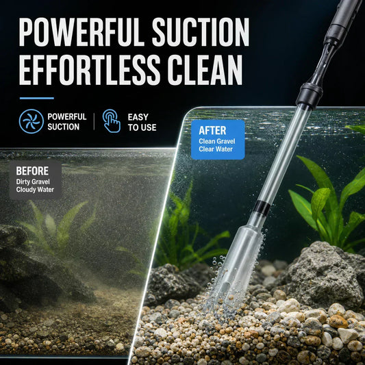 🐠 50% SCONTO! 🔥 Pulitore Elettrico per Ghiaia per Acquario – Pulizia Senza Sforzo di Ghiaia e Substrato – Aspira Sporco, Residui di Cibo e Depositi – Ideale per Acquari d'Acqua Dolce e Salata – Risparmia Tempo e Preserva la Qualità dell'Acqua