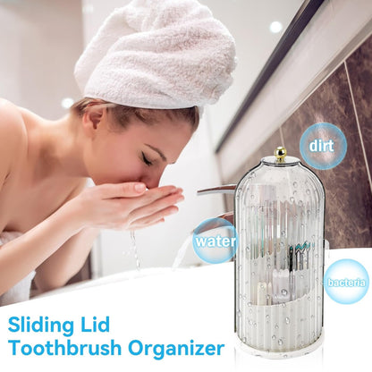 🏡🔥 Vendita calda 50% di sconto ✨🪥 Organizer per spazzolini da denti con coperchio scorrevole