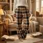 🎅ULTIMO GIORNO DI SALDI 50% DI SCONTO🔥Pantaloni casual invernali vintage a quadri elasticizzati, larghi e caldi🌟