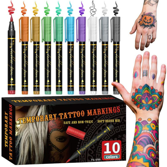 🔥Offerta imperdibile: 50% di sconto🎨Perfetti per creazioni artistiche uniche sul corpo🔥Pennarelli per tatuaggi temporanei sulla pelle