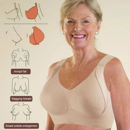 🎁Acquistane 1 e ricevi 3 confezioni💕Reggiseno push-up a costine da donna, regolabile e senza ferrett