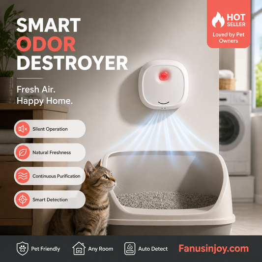 🔥50% DI SCONTO PER UN TEMPO LIMITATO! 🌬️ Dì addio ai cattivi odori! Eliminatore di odori intelligente e silenzioso per animali domestici 🐾