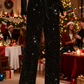 💖 ULTIMO GIORNO SALDI: 50% DI SCONTO! 🎉 Pantaloni da Donna a Gamba Larga con Paillettes – Vita Elastica, Tessuto Brillante & Confortevole ✨👖📦