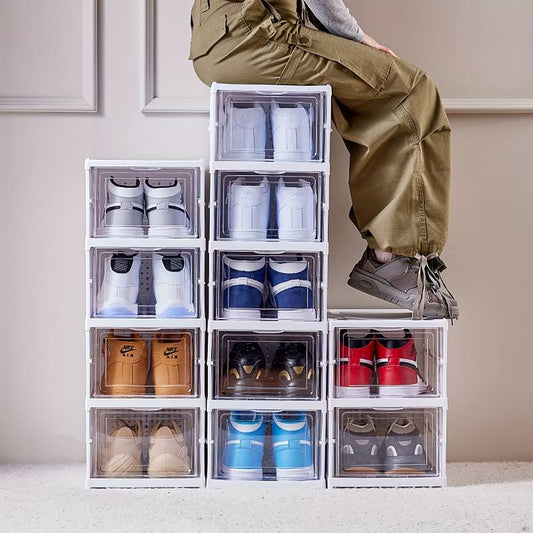 🔥📦Scatole pieghevoli per scarpe senza montaggio con sportello🚪Salvaspazio, protezione delle scarpe, nuova scelta per l'organizzazione della casa!