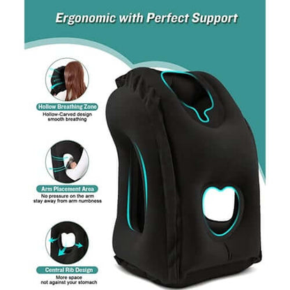 🧳 Risparmia il 50%! 💤 Cuscino da viaggio gonfiabile – Comfort ergonomico e portatile ✨