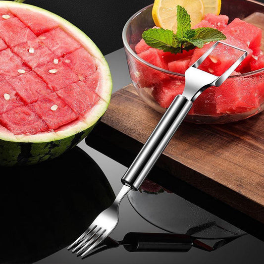 2 in 1 Stainless Steel Fruit Cutter Fork Slicer