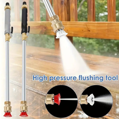 🌊 Pistola ad acqua ad alta pressione con 3 ugelli intercambiabili – in lega di alluminio resistente