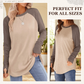 Top casual da donna con maniche lunghe e scollo rotond