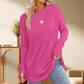 Top casual da donna con maniche lunghe e scollo rotond