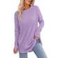 Top casual da donna con maniche lunghe e scollo rotond