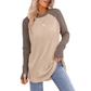 Top casual da donna con maniche lunghe e scollo rotond