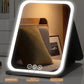 Specchio cosmetico pieghevole portatile a LED