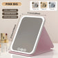 Specchio cosmetico pieghevole portatile a LED