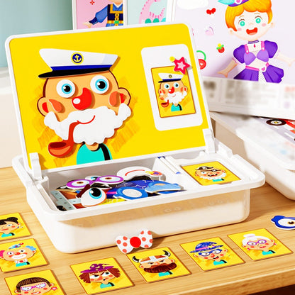 Scatola magnetica puzzle per bambini con gioco e lavagna da disegn
