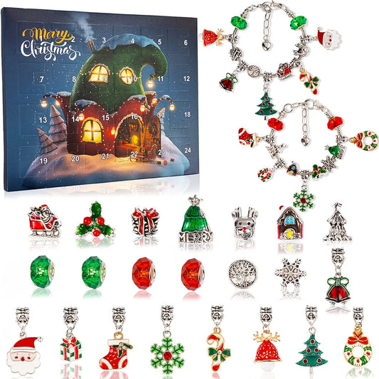 🎅Idea regalo di Natale 50%OFF -🎁Set di braccialetti del calendario dell'Avvento di Natale fai da te