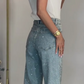 Jeans a gamba tesa impreziositi da stras