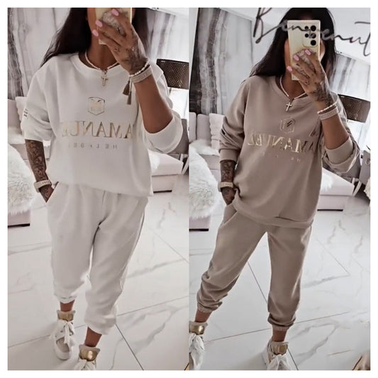 ⏳Offerta limitata! ⏰Set casual da donna, camicetta stampata e pantaloni larghi