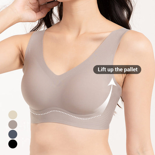 Reggiseno di sostegno senza cuciture a spalline larghe altamente elasticizzat