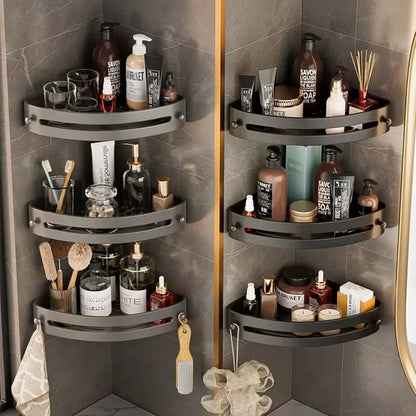 🏠 Mensola angolare per doccia in alluminio | Organizer con ganci per shampoo 🧴