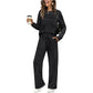 Set donna top girocollo e pantaloni con couliss