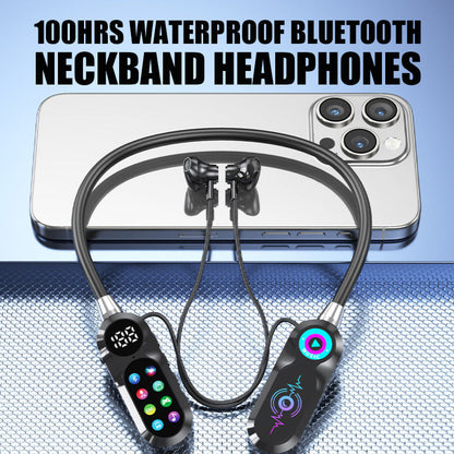 Cuffie Bluetooth con archetto da collo impermeabili 100 ore