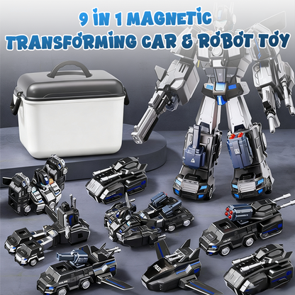 Giocattolo magnetico trasformabile 9 in 1 per auto e robot