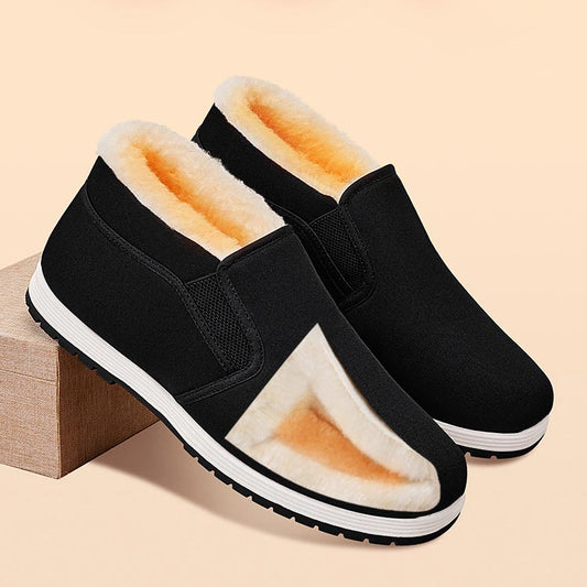 Scarpe da uomo super calde in cotone antiscivolo con fodera in pelliccia sintetic