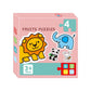 Puzzle con animali e frutta per bambini
