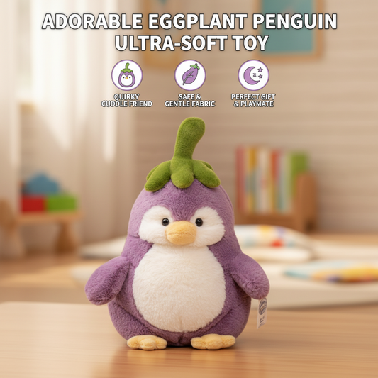 Adorabile pinguino melanzana peluche ultra morbid