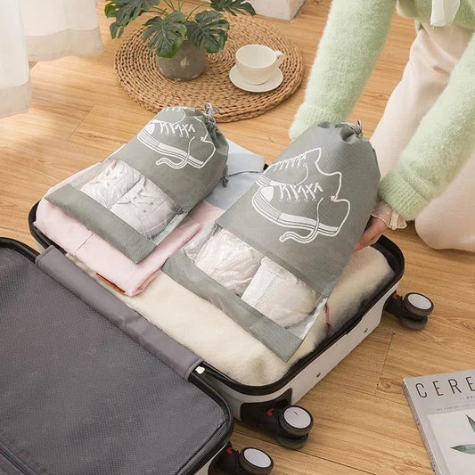 Sacchetti per scarpe da viaggio (confezione da 5 sacchetti - colori assortiti)